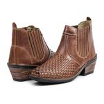 Bota Country Masculina Cano Curto Couro Legítimo Tricê Piacezzi - 1016 - Pinhão