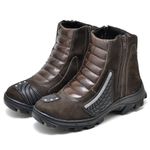 Bota Motociclista Com Protetor Couro Legítimo Biker Racing Fakcini - 416 - Café