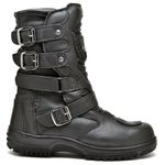 Bota Motociclista Com Protetor Couro Legítimo Fivelas Racing Fakcini - 13005 - Preto