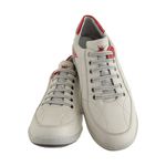 Sapatênis De Couro Super Macio Linha Conforto Azimute - 5001 - Gelo/vermelho