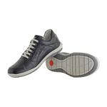 Sapatênis De Couro Super Macio Linha Conforto Azimute - 5001 - Preto