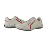 Sapatênis De Couro Super Macio Linha Conforto Azimute - 5004 - Gelo/vermelho