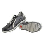 Sapatênis De Couro Super Macio Linha Conforto Azimute - 5004 - Preto/gelo
