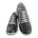Sapatênis De Couro Super Macio Linha Conforto Azimute - 5004 - Preto/gelo