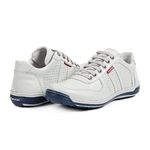 Sapatênis Tênis Couro Natural Linha Conforto Dakar Reverso - 3002 - Off White