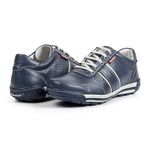 Sapatênis Tênis Couro Natural Linha Conforto Perfurado Rally Reverso - 3004 - Azul