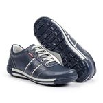 Sapatênis Tênis Couro Natural Linha Conforto Perfurado Rally Reverso - 3004 - Azul