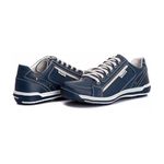 Sapatênis Tênis Couro Natural Linha Conforto Ranster - 3006 - Azul