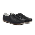 Sapatênis Tênis Mocassim Feminino Couro Flay Izabela Araújo - 101 - Preto/preto