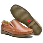 Sapatilha Mocassim Casual Couro Legítimo Cla Cle - 165 - Whisky