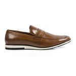 Sapato Casual Masculino Loafer Couro Legítimo Italy Reverso - 1104 - Caramelo