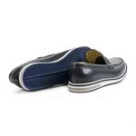 Sapato Casual Masculino Loafer Couro Legítimo Stone Slim Reverso - 1131 - Blue