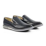 Sapato Casual Masculino Loafer Couro Legítimo Stone Slim Reverso - 1131 - Blue