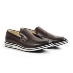 Sapato Casual Masculino Loafer Couro Legítimo Stone Slim Reverso - 1131 - Tabaco