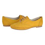 Sapato Feminino Oxford Couro Legitimo Linha Conforto L.a. - 15360 - Amarelo