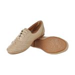 Sapato Feminino Oxford Couro Legitimo Linha Conforto L.a. - 15360 - Areia