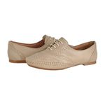 Sapato Feminino Oxford Couro Legitimo Linha Conforto L.a. - 15360 - Areia