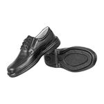 Sapato Linha Conforto De Pelica Amarrar Asa Calçados - 1004 - Preto