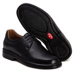 Sapato Linha Extremo Conforto Couro Mestiço Sem-stress Ranster - 2004 - Preto