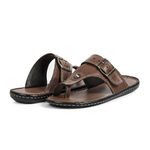 Chinelo Masculino Couro Legitimo Linha Conforto Difranca - 06 - Whisky