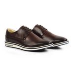 Sapato Casual Masculino Derby Couro Legítimo Kingdom Reverso - 1130 - Tabaco