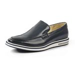 Sapato Casual Masculino Loafer Couro Legítimo Stone Slim Reverso - 1131 - Blue