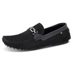 Mocassim Drive Casual Couro Legítimo Nobuck Steel Lecas - 13016L - Preto