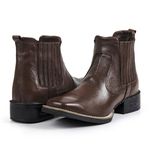 Bota Country Austin Masculina Couro Florão Fakcini - 2042 - Café