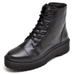 Bota Coturno Feminino Cano Médio Conforto L.a. - 21000 - Preto