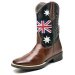 Bota Country Texana Masculina Couro Legítimo Bandeira Fakcini - 2500 - Whisky Preto