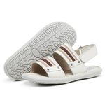 Sandália Masculino em Couro Linha Conforto D janú - 3000 - Off White