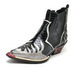 Bota Country Masculina Bico Fino Western Couro Legitimo Detalhe Cobra Fakcini - 3011 - Preto