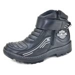 Bota Motociclista Couro Látego Cano Baixo - 3800 - Preta