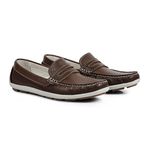 Mocassim Masculino Couro Legítimo Floater Linha New Valor D janú - 600 - Pinhão