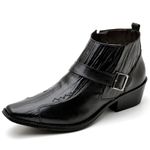 Bota Semi-country Masculina New Texas Reta Oposta - 606 - Preto