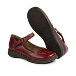 Sapato Feminino Couro Legítimo Linha Boneca Retrô Vintage Serella - 7074 - Vermelho