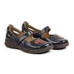 Sapato Feminino Couro Legítimo Linha Boneca Joaninha Retrô Vintage Serella - 7079 - Marinho