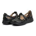 Sapato Feminino Couro Legítimo Linha Boneca Flower Retrô Vintage Serella - 7081 - Preto