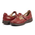 Sapato Feminino Couro Legítimo Linha Boneca Flower Retrô Vintage Serella - 7081 - Vermelho