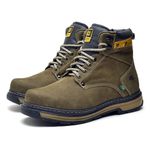 Bota Adventure Casual Couro Legítimo Hiking Nobuck Bell Boots - 801 - Oliva