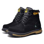 Bota Adventure Casual Couro Legítimo Hiking Nobuck Bell Boots - 801 - Preto
