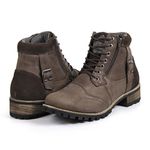 Coturno Casual Masculino Zíper Lateral Mad Dog - Fakcini- 801 - Café