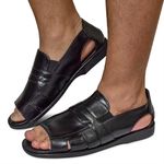 Sandália Masculina Couro Legitimo Linha Extremo Conforto Granado - 888 - Preto