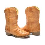 Bota Country Texana Cano Médio Couro Escamado Cla Cle - 901 - Mostarda