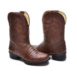 Bota Country Texana Cano Médio Couro Escamada Cla Cle - 902 - Marrom