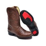 Bota Country Texana Cano Médio Couro Escamada Cla Cle - 902 - Marrom