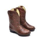 Bota Country Texana Cano Médio Couro Escamada Cla Cle - 902 - Marrom