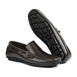Mocassim Casual Couro Legítimo Open Plot Tricê Difranca - 969 - Café