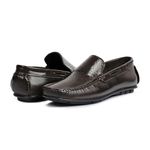 Mocassim Casual Couro Legítimo Open Plot Tricê Difranca - 969 - Café