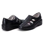 Sapato Feminino Couro Legítimo Linha Extremo Conforto Retrô Ranster - F230 - Preto